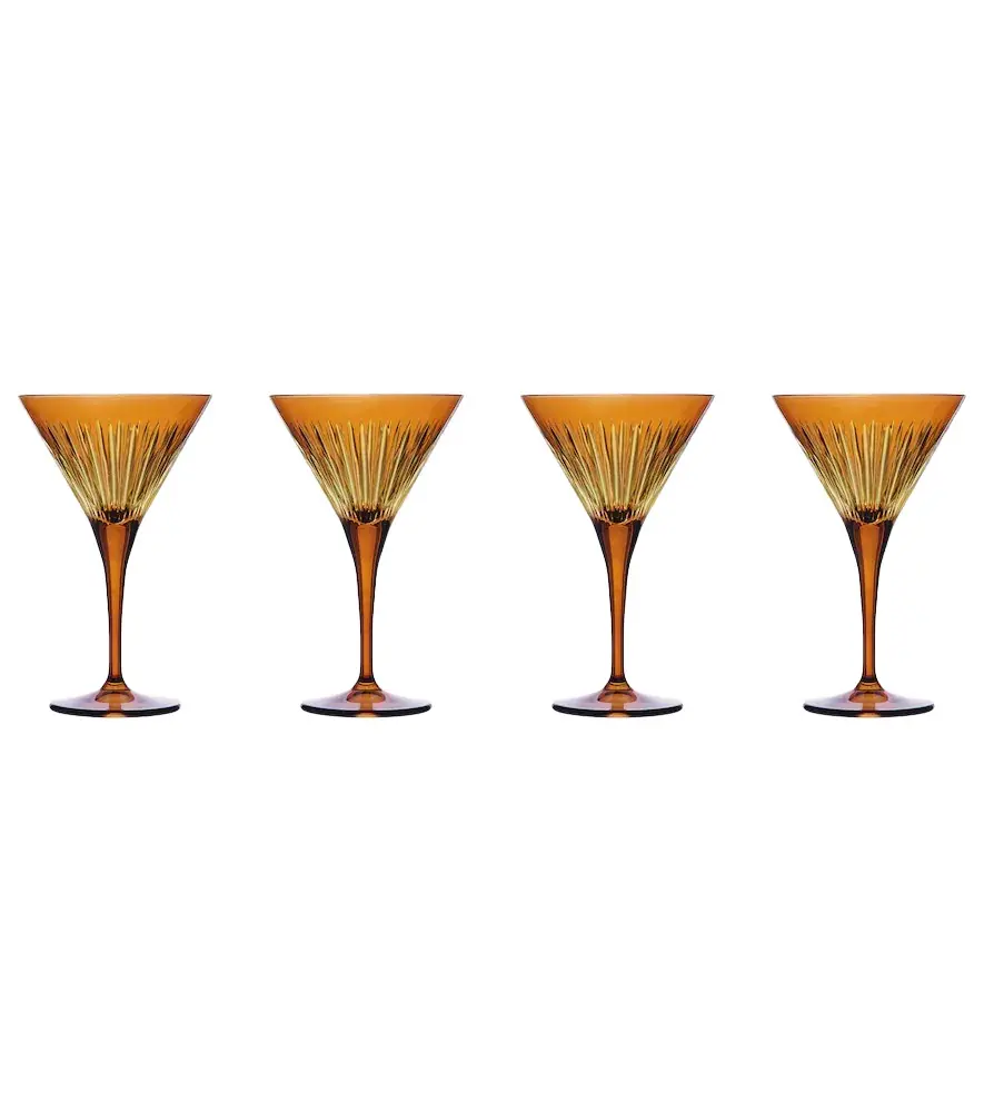 L'Objet Prism set of 4 martini glasses