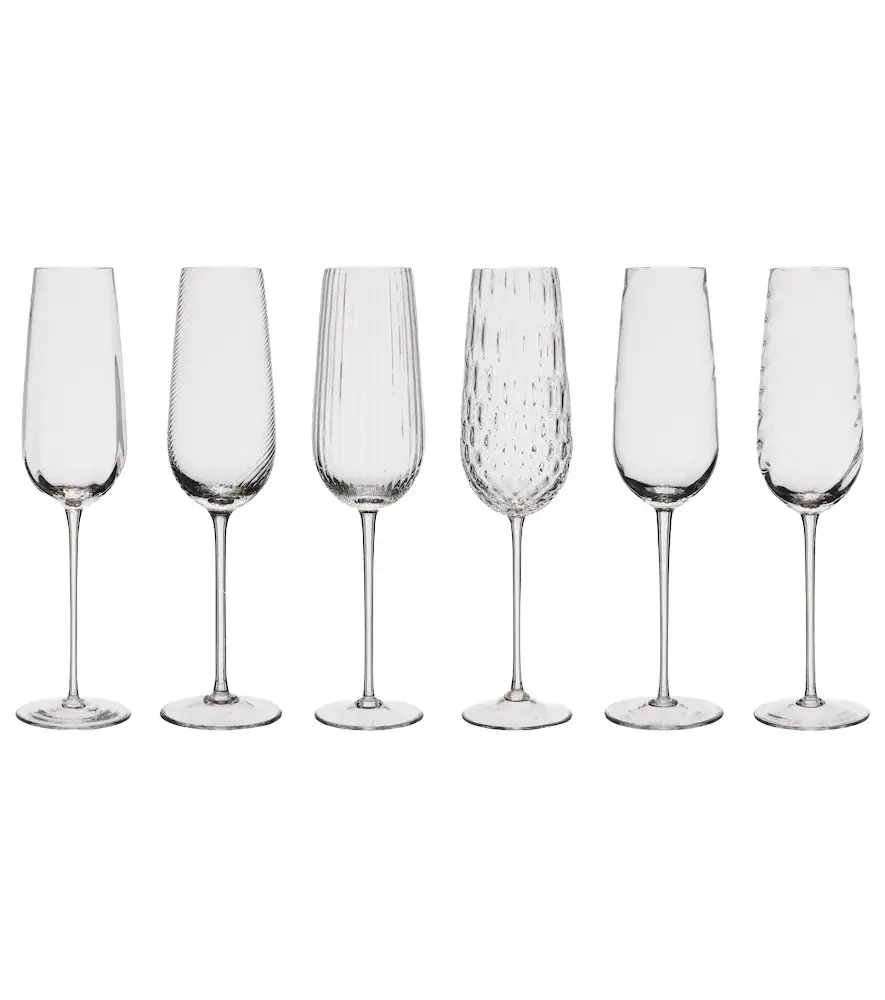 Tolomeo set of 6 champagne flute glasses Tolomeo set of 6 champagne flute glasses