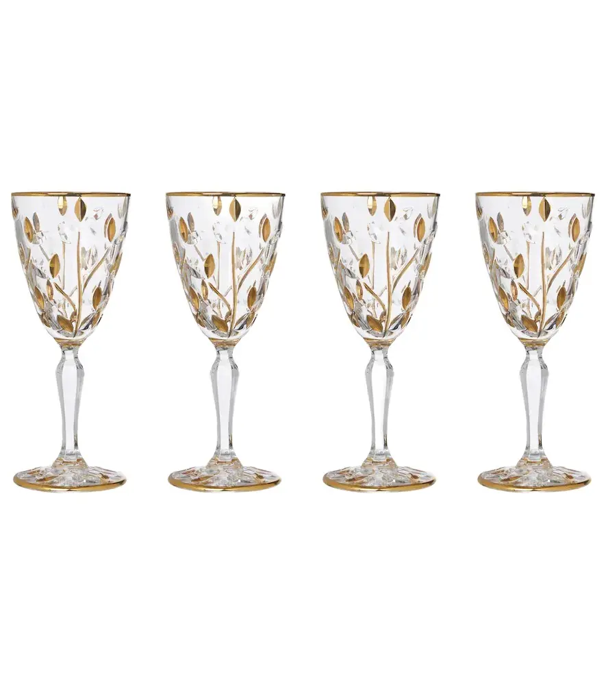 Set of 4 crystal wine glasses