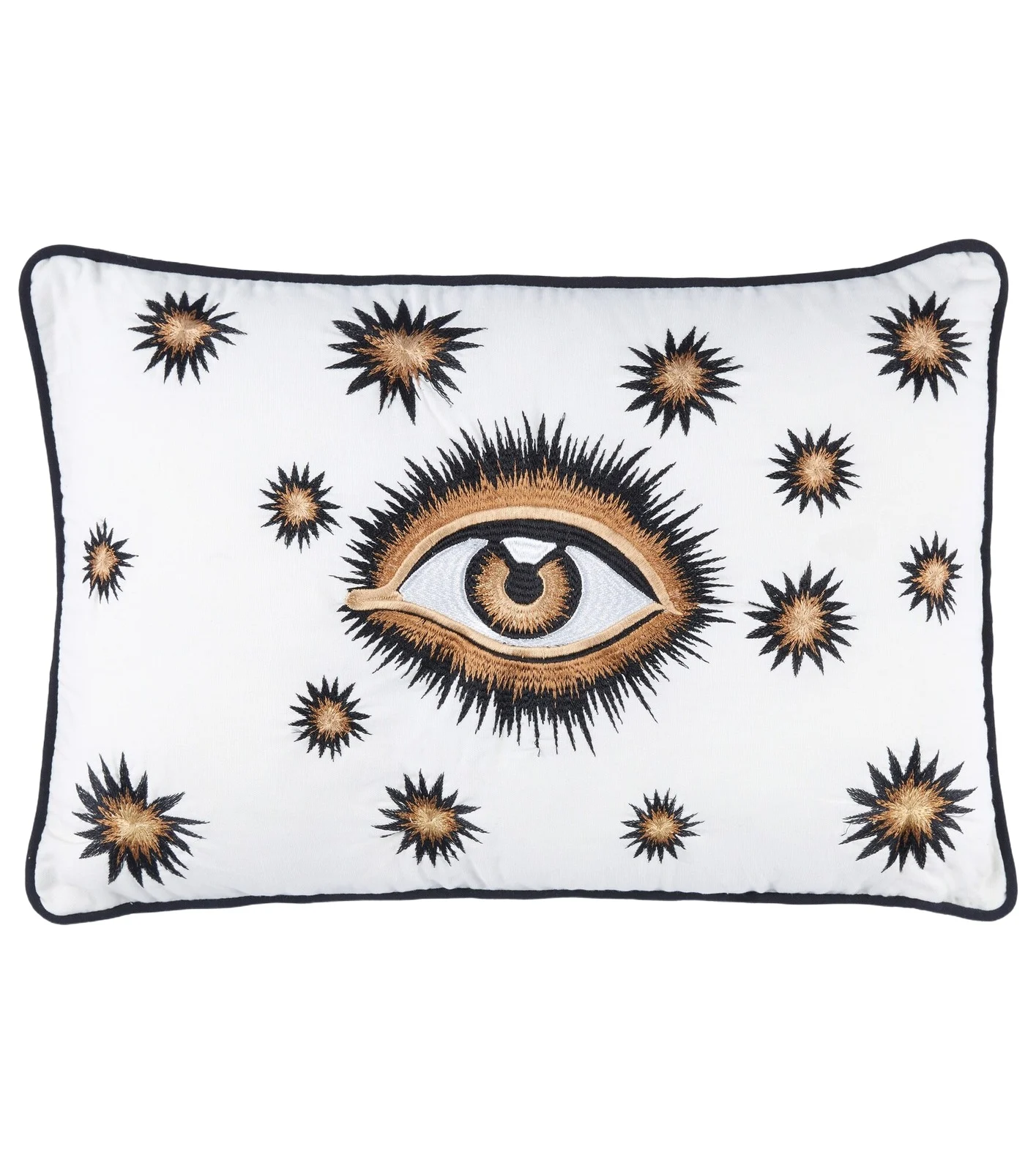 LES OTTOMANS Eye embroidered cotton cushion