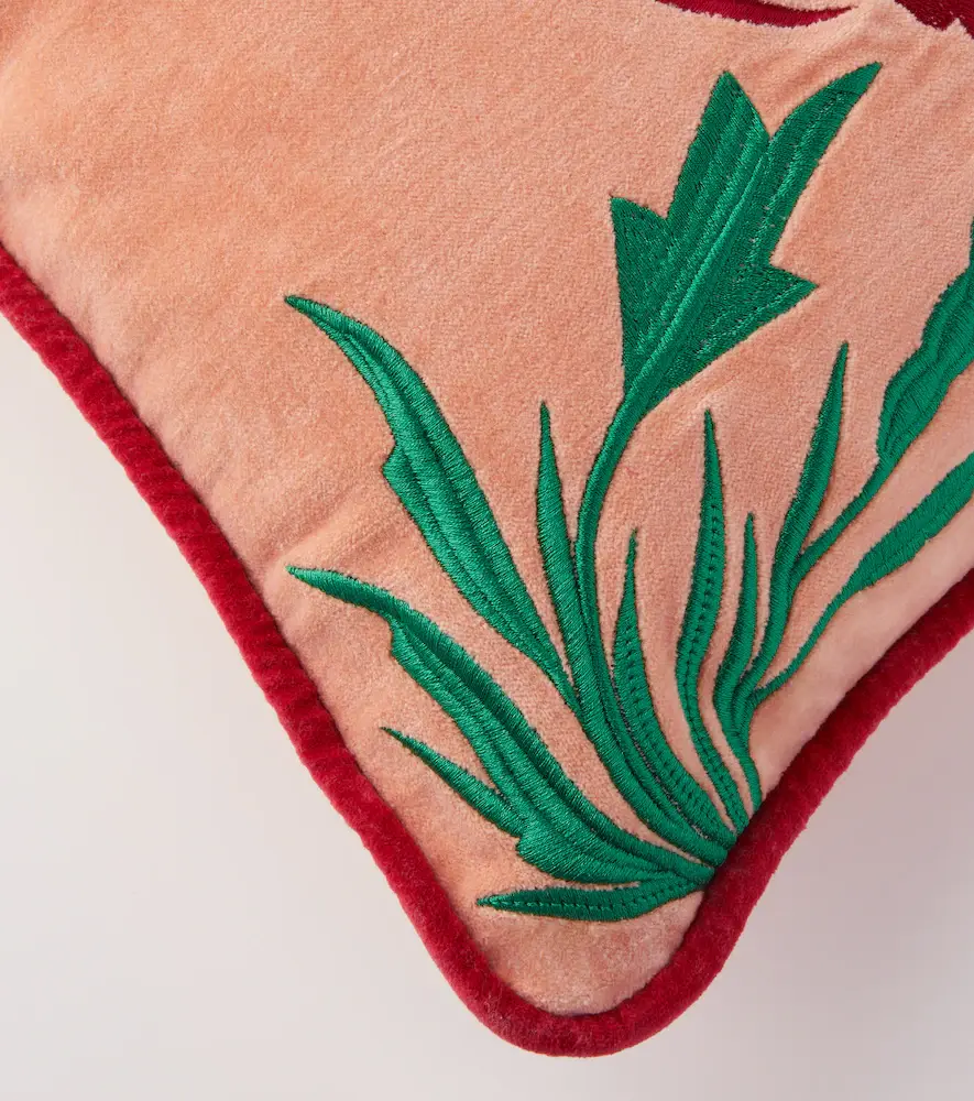 LES OTTOMANS Crab embroidered velvet cushion | Thumbnail 3
