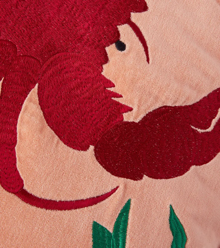 LES OTTOMANS Crab embroidered velvet cushion | Thumbnail 4