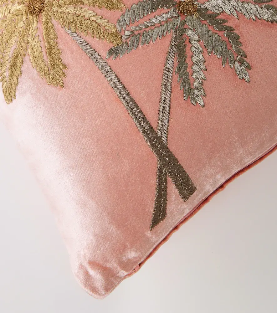 LES OTTOMANS Palms embroidered velvet cushion | Thumbnail 3