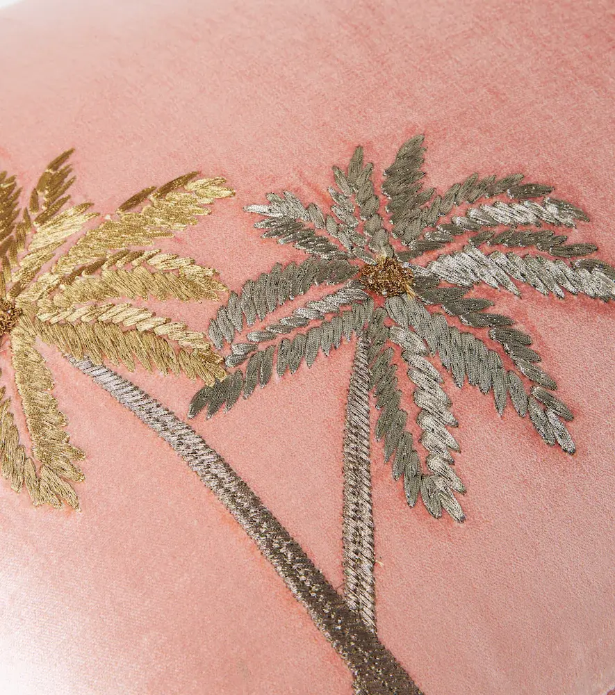 LES OTTOMANS Palms embroidered velvet cushion | Thumbnail 4