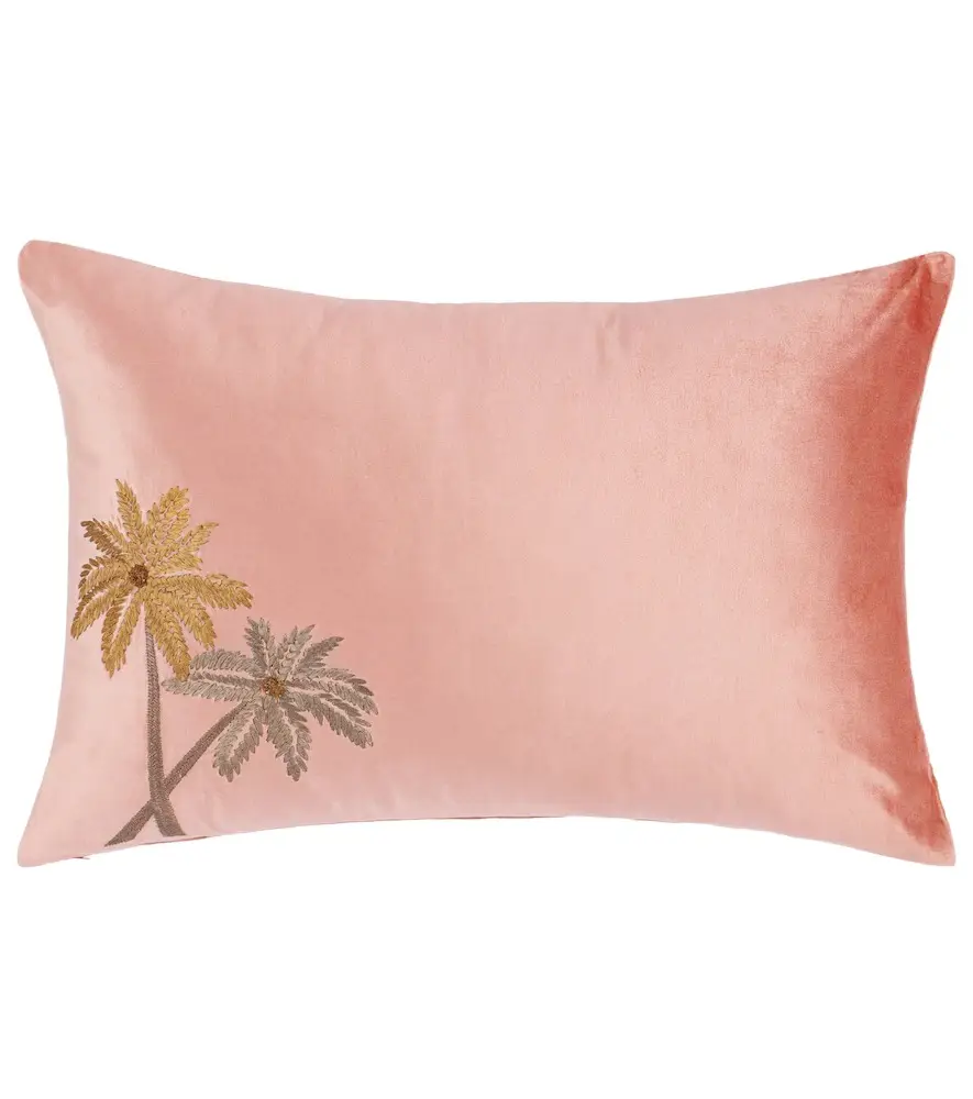 LES OTTOMANS Palms embroidered velvet cushion