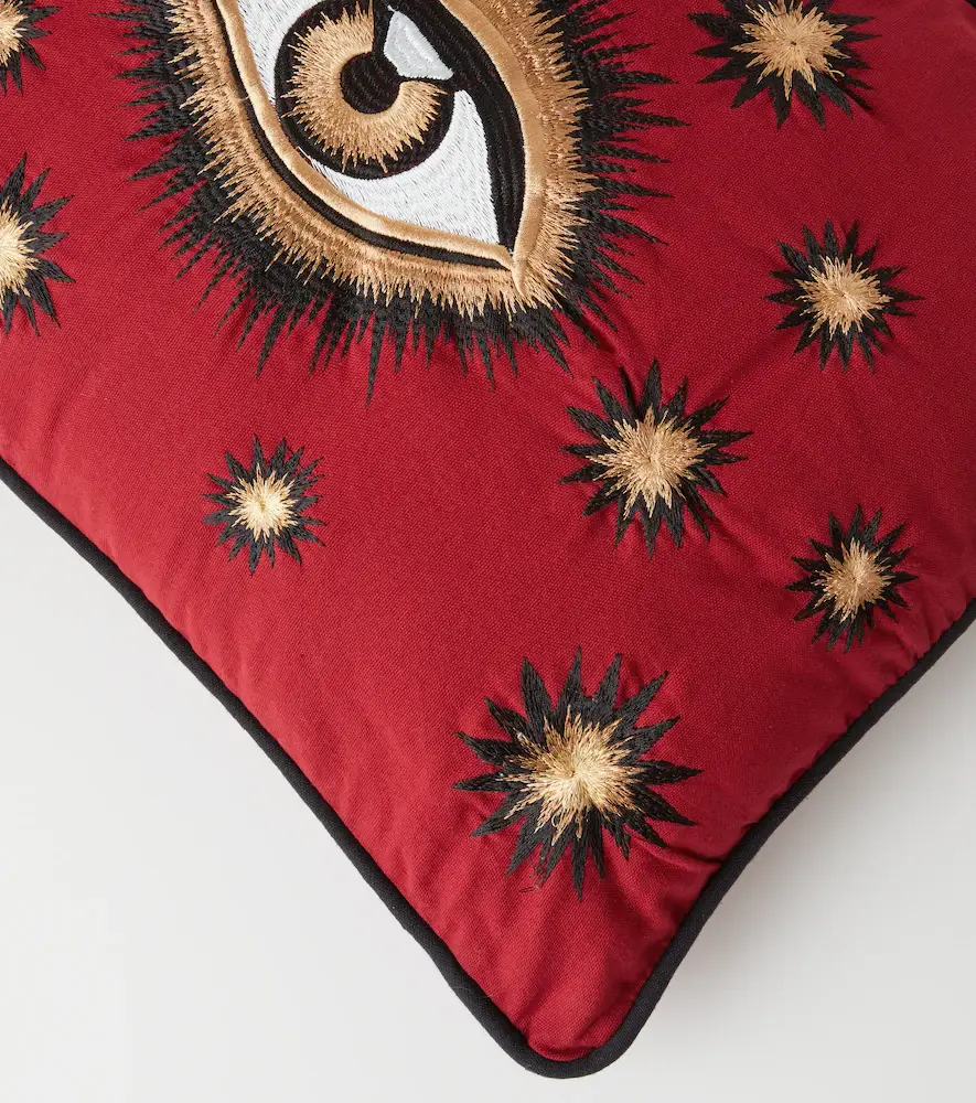 LES OTTOMANS Eye embroidered cotton cushion | Thumbnail 4