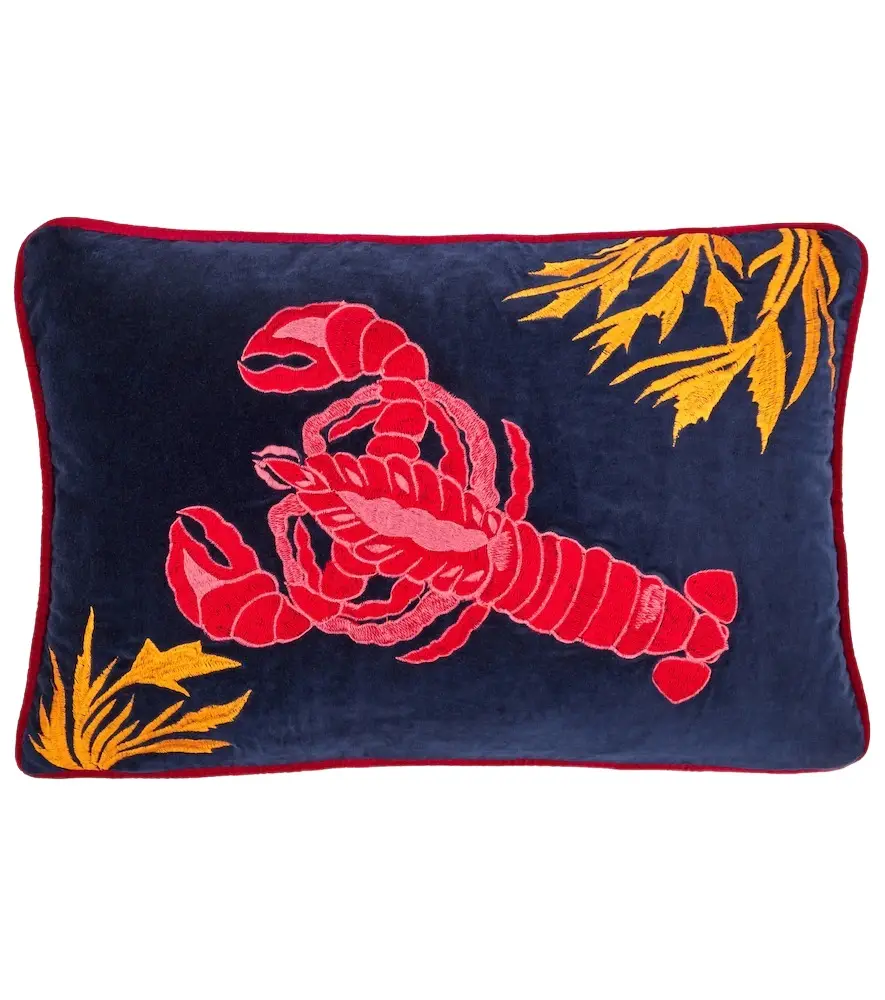 LES OTTOMANS Rock lobster embroidered cushion
