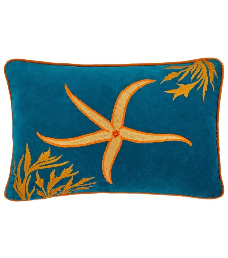 LES OTTOMANS Starfish embroidered cushion