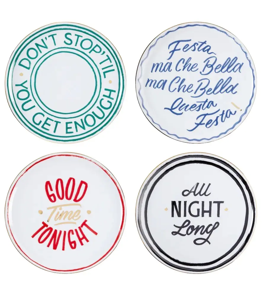 Bitossi The Club set of 4 pizza plates