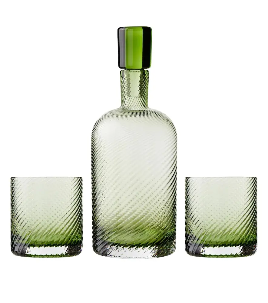 NasonMoretti Borealis glass bottle and tumblers set