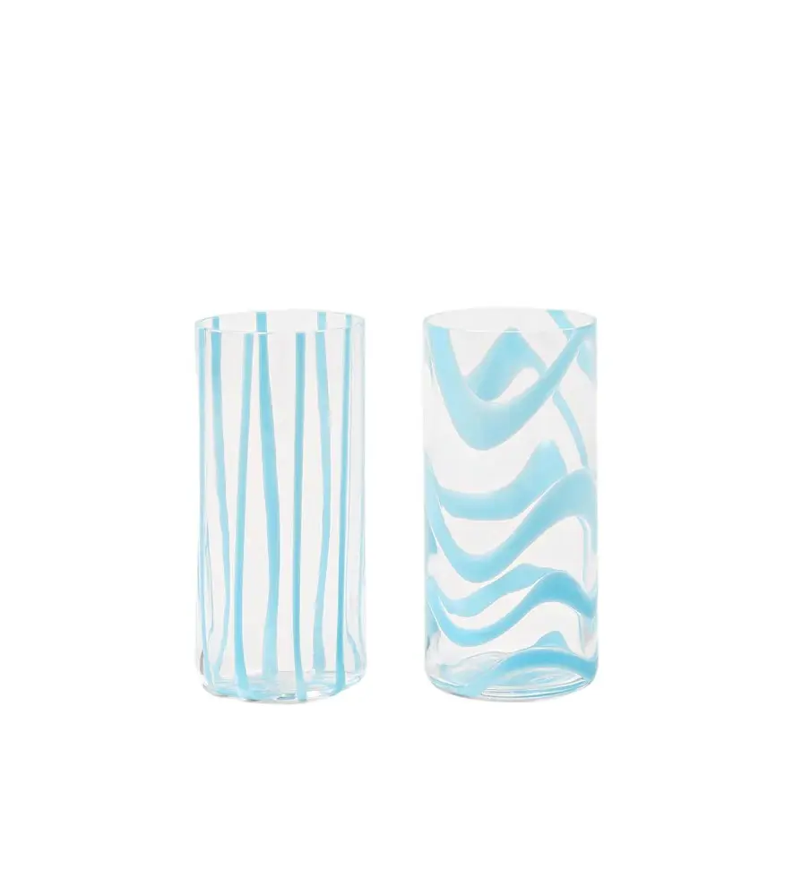 Cyrcus set of 2 glass highball glasses