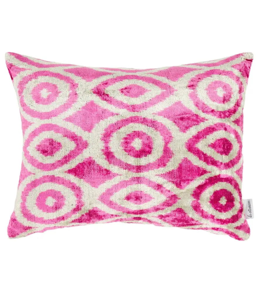 LES OTTOMANS Printed silk and cotton velvet cushion