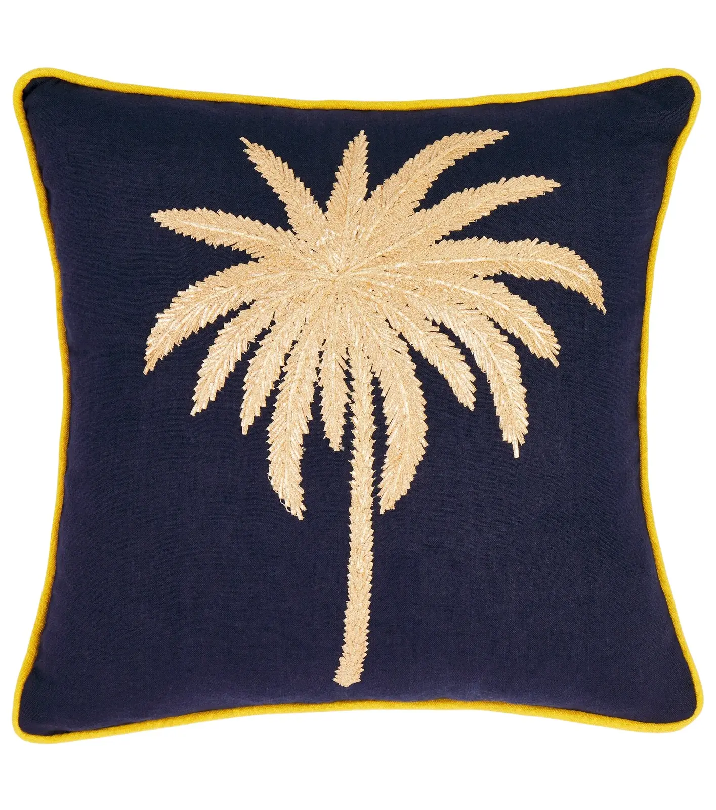 LES OTTOMANS Tropical embroidered linen cushion