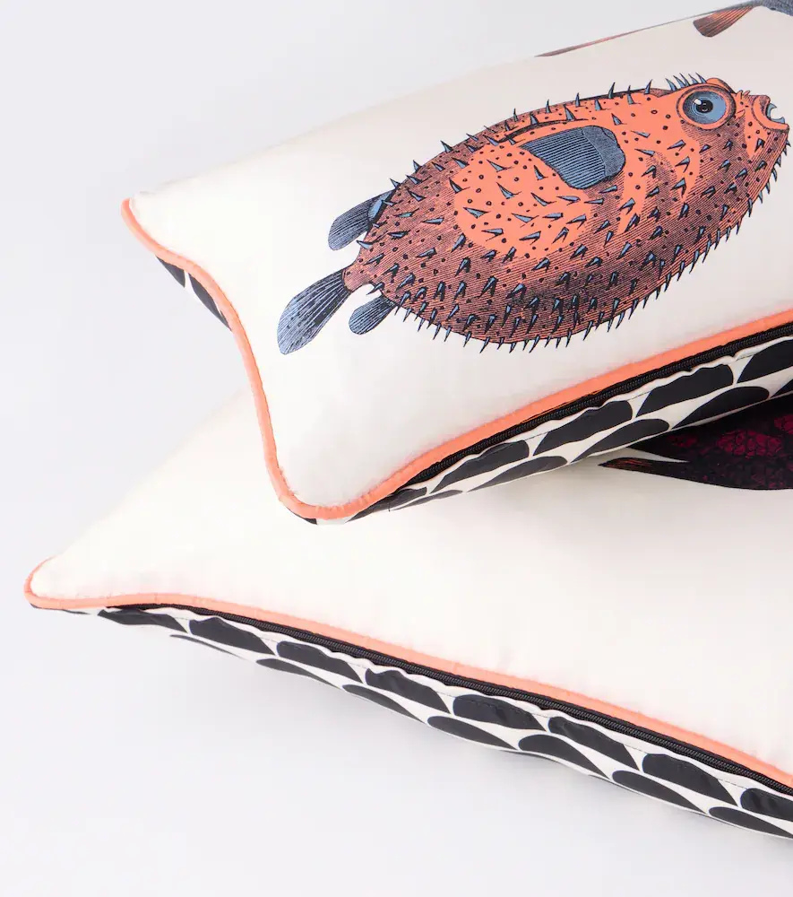 FORNASETTI Pesce Balestra printed silk cushion | Thumbnail 5