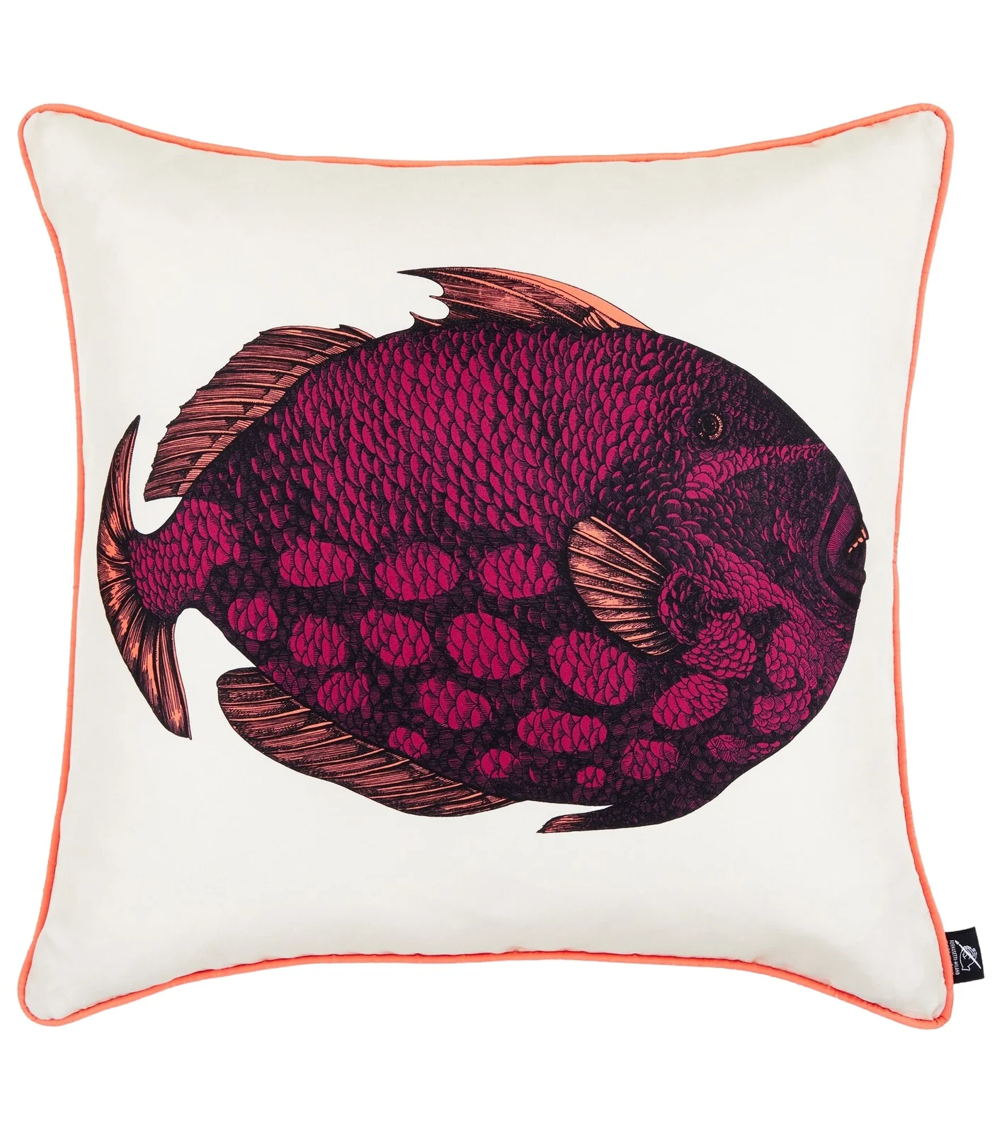 FORNASETTI Pesce Balestra printed silk cushion
