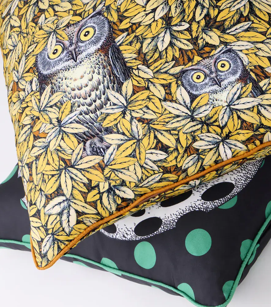 FORNASETTI Civette silk and cotton-blend cushion | Thumbnail 5