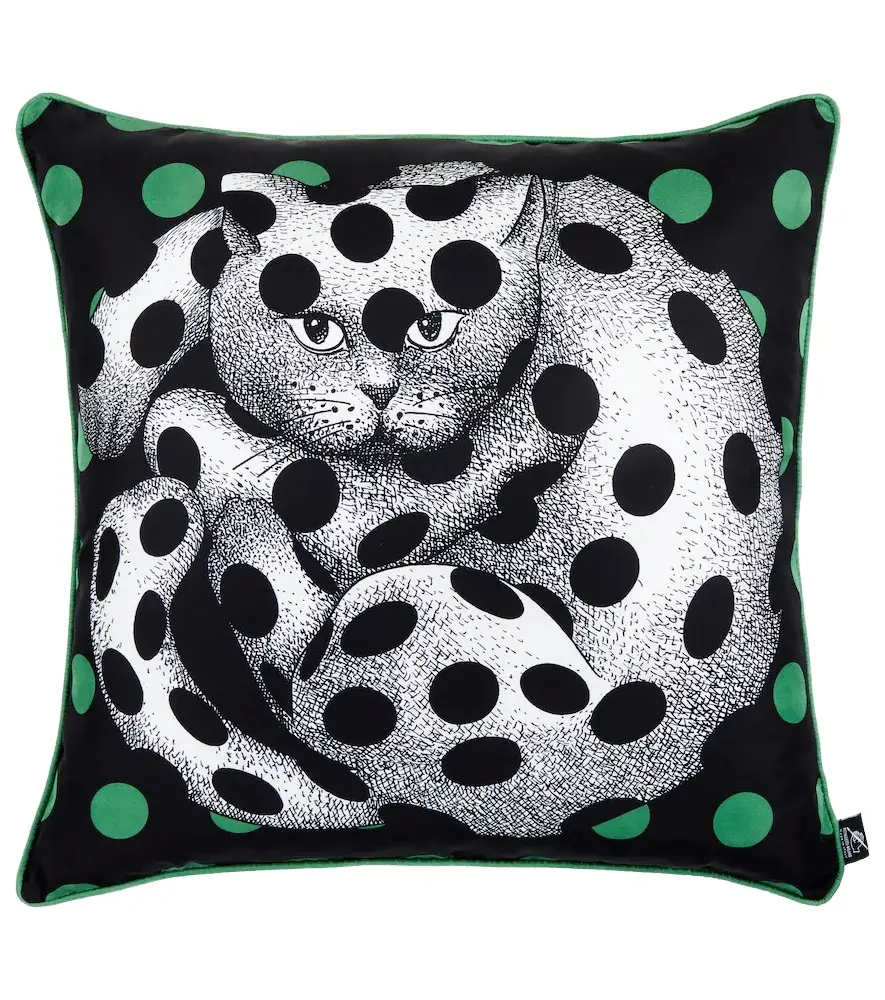 FORNASETTI High Fidelity printed silk cushion