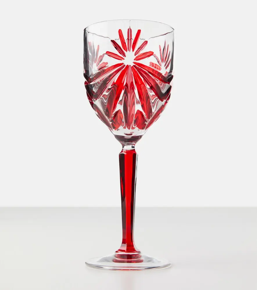 LES OTTOMANS Set of 4 floral crystal wine glasses | Thumbnail 4