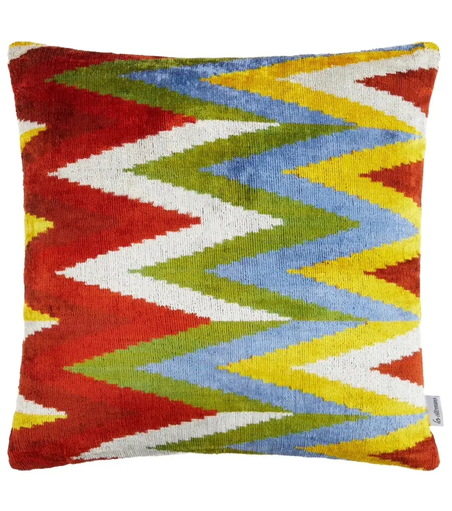LES OTTOMANS Printed silk and cotton velvet cushion