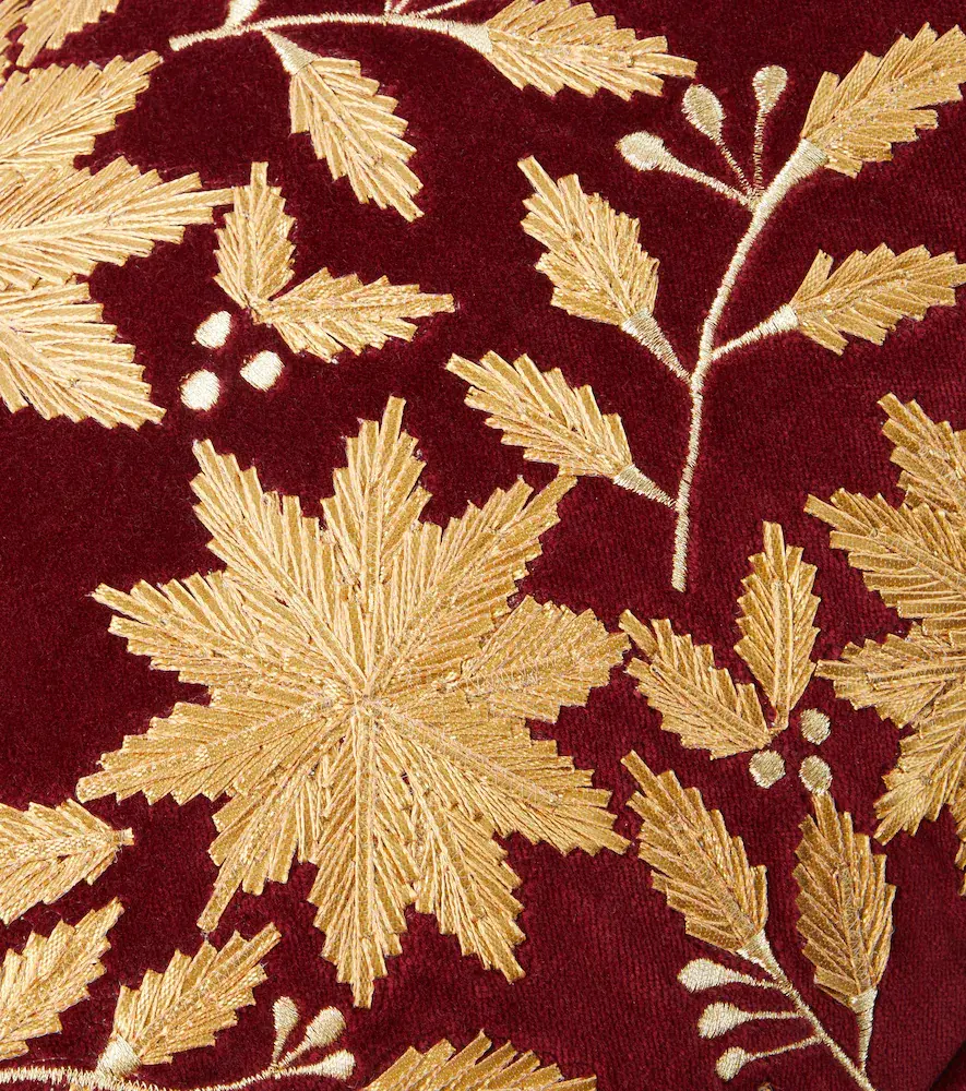 LES OTTOMANS Embroidered cotton velvet cushion | Thumbnail 4