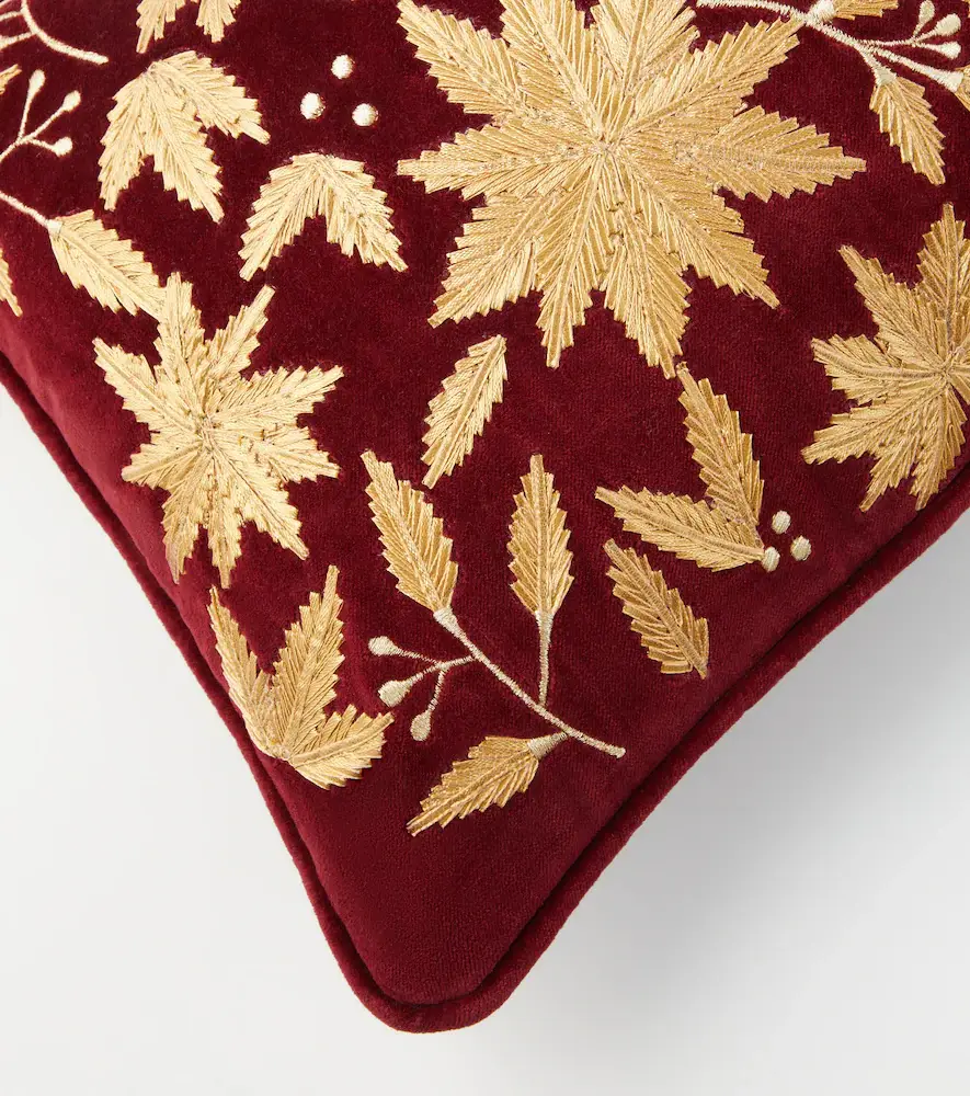 LES OTTOMANS Embroidered cotton velvet cushion | Thumbnail 5