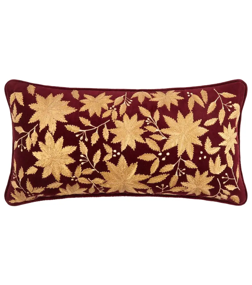 LES OTTOMANS Embroidered cotton velvet cushion