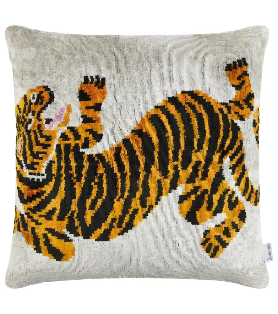 LES OTTOMANS Silk and cotton velvet cushion