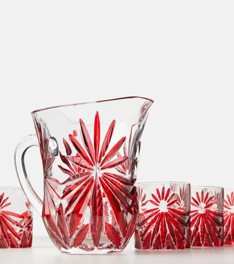LES OTTOMANS Set of 4 floral crystal tumblers and jug | Thumbnail 3