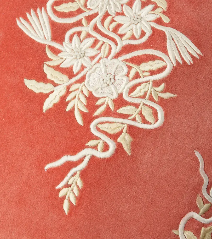 LES OTTOMANS Embroidered cotton velvet cushion | Thumbnail 4