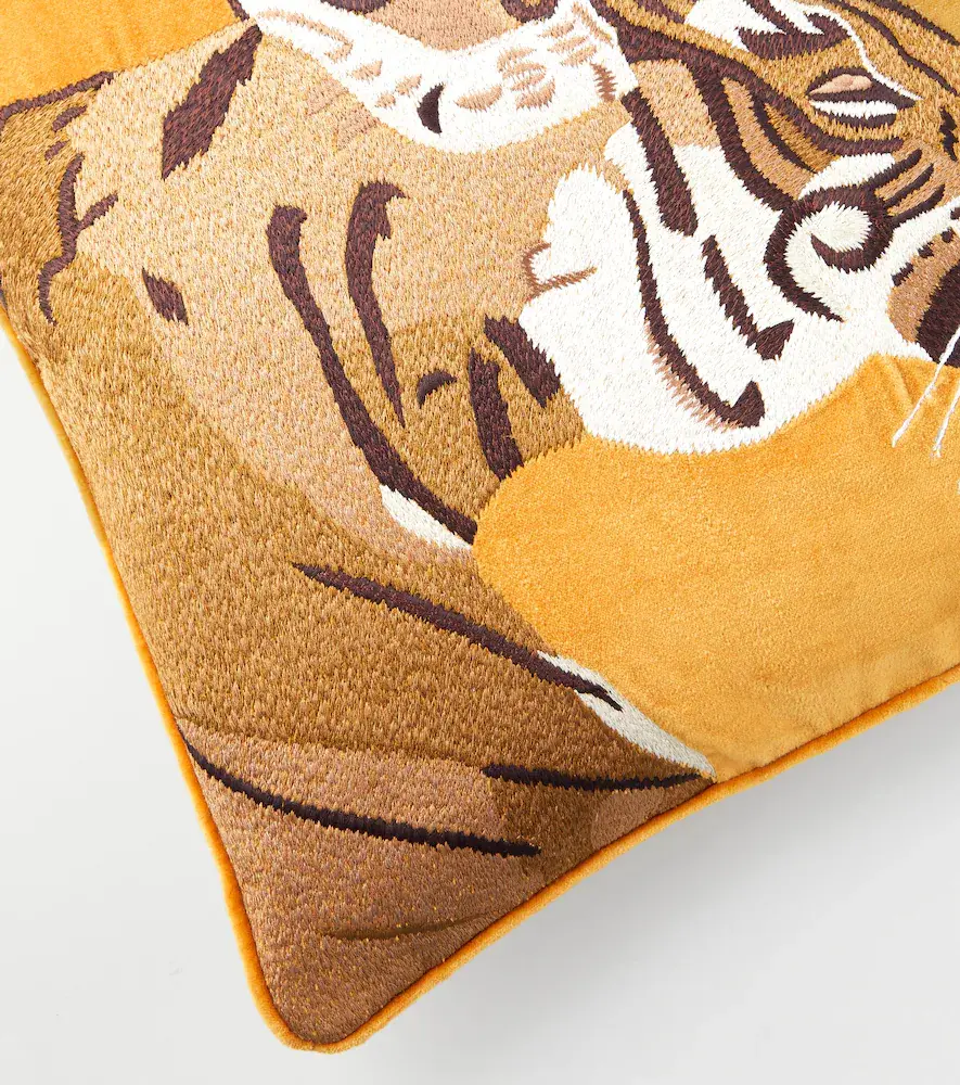LES OTTOMANS Embroidered cotton velvet cushion | Thumbnail 4