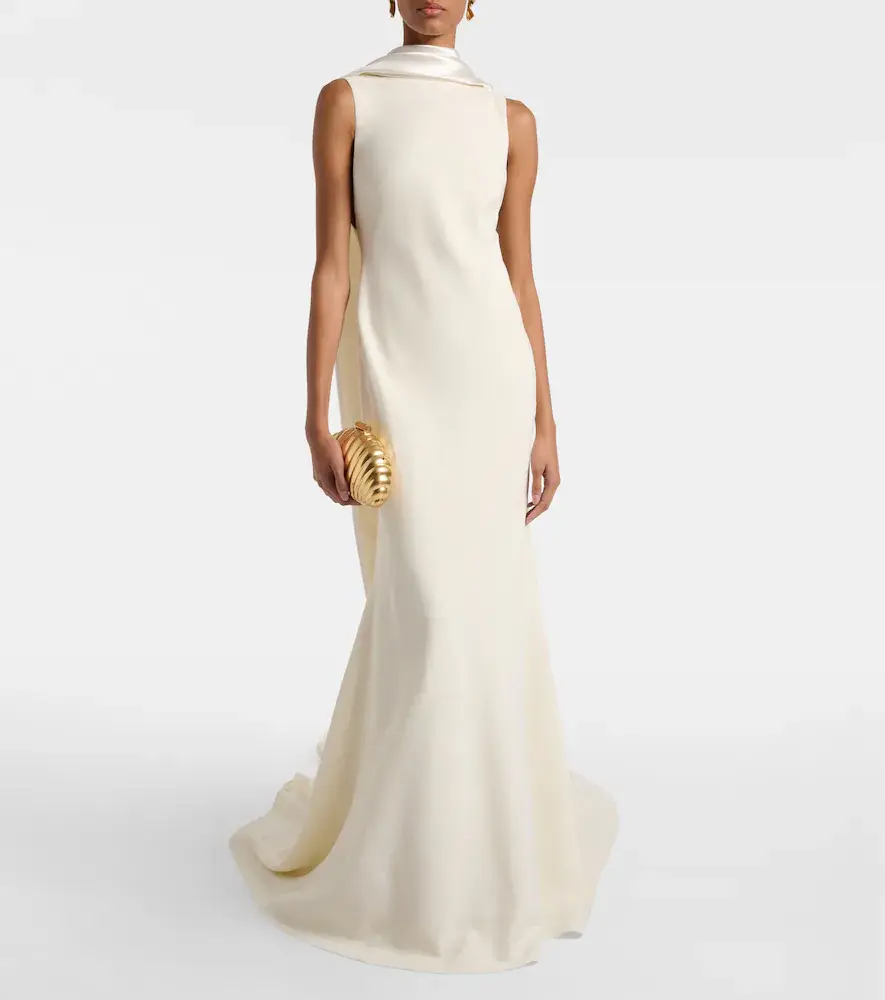 Danielle Frankel Bridal Miles wool-blend gown | Thumbnail 4 Danielle Frankel Bridal Miles wool-blend gown | Thumbnail 4