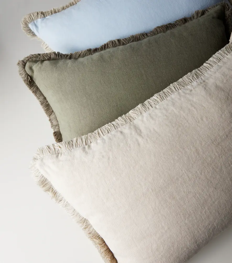 Once Milano Fringed linen cushion | Thumbnail 2