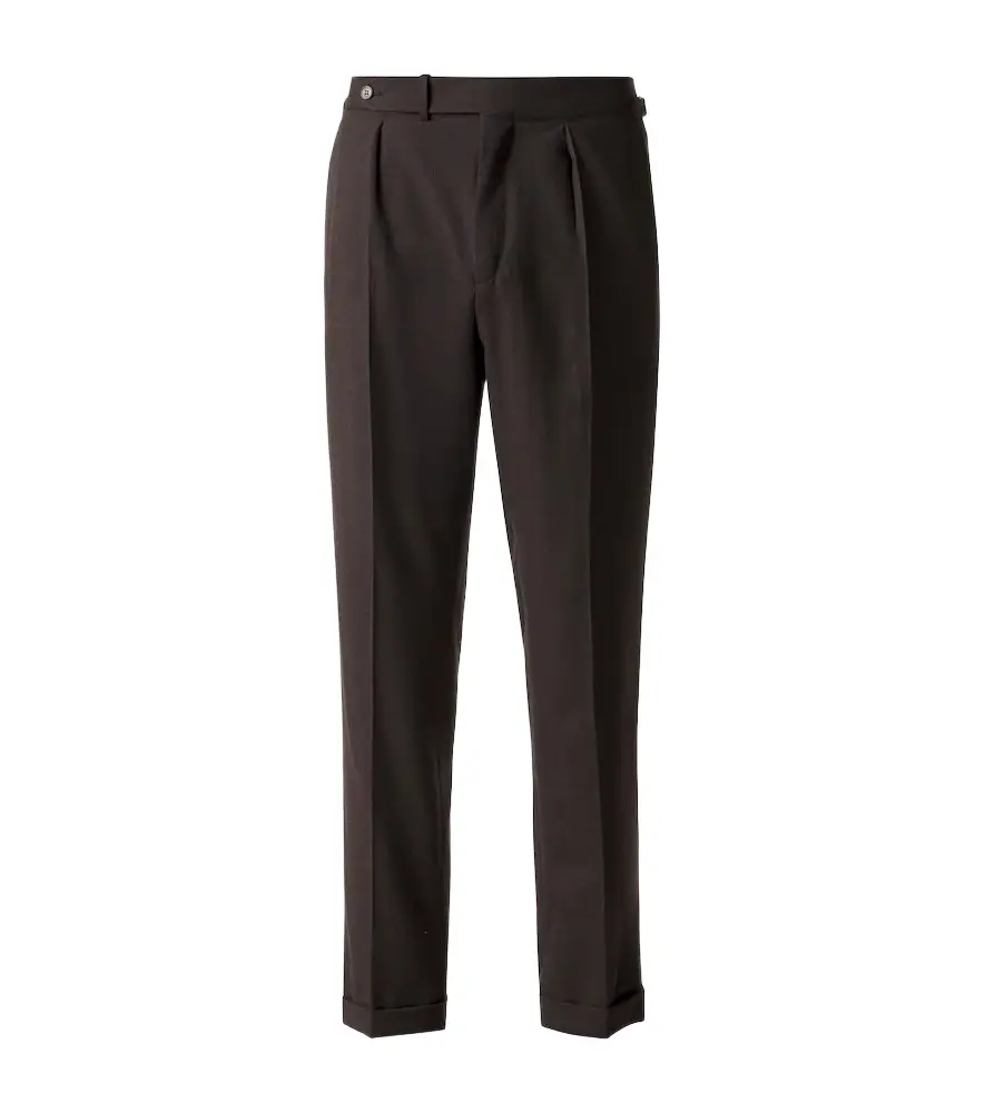 dunhill Wool and cashmere flannel tapered pants