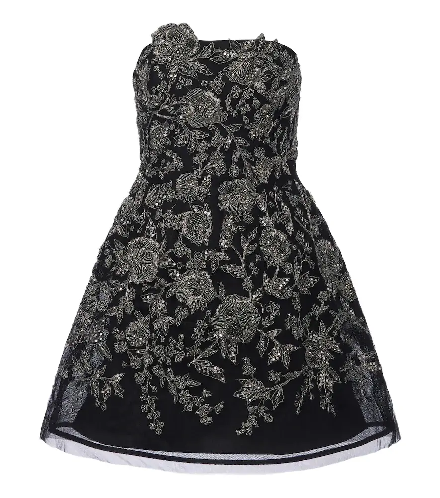 Floral embellished bustier dress Floral embellished bustier dress