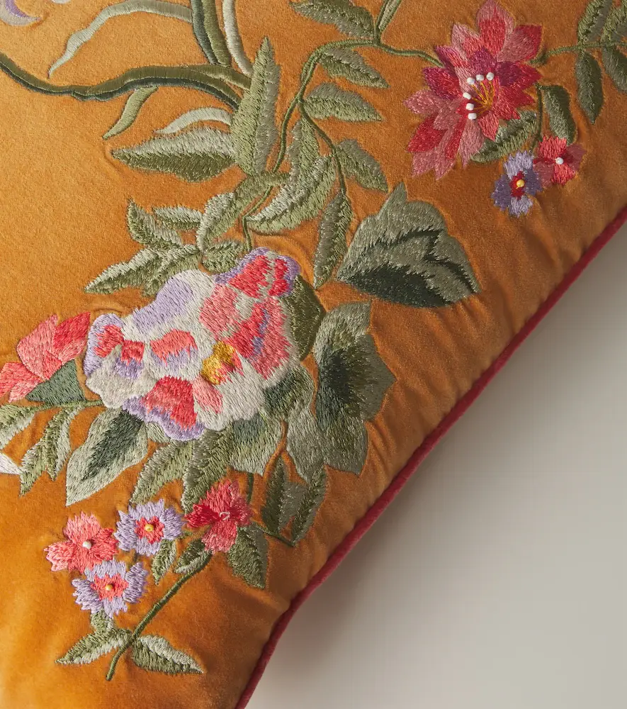 LES OTTOMANS Embroidered cotton velvet cushion | Thumbnail 3