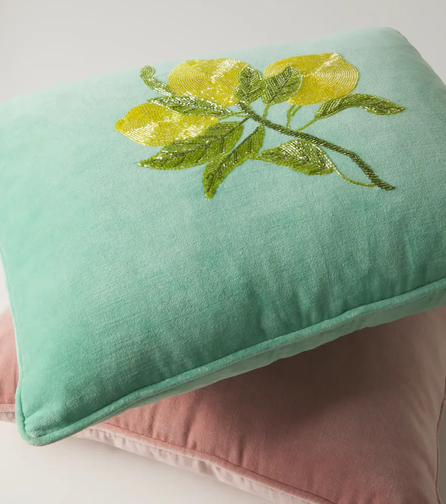 LES OTTOMANS Embroidered cotton velvet cushion | Thumbnail 3