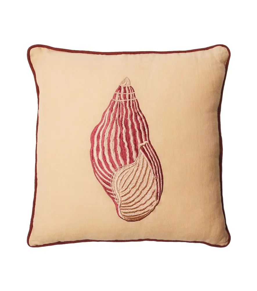 LES OTTOMANS Embroidered cotton velvet cushion