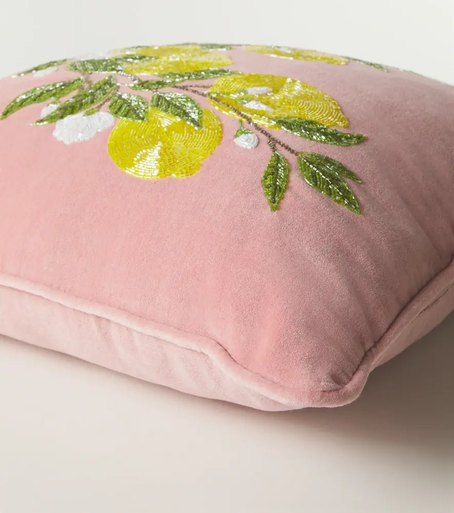 LES OTTOMANS Embroidered cotton velvet cushion | Thumbnail 3