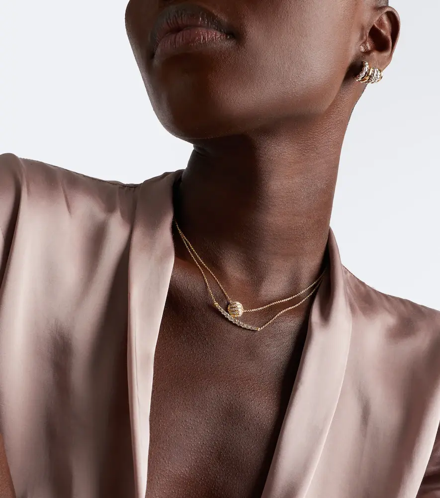 David Yurman Petite Pavé 18kt gold necklace with diamonds | Thumbnail 4 David Yurman Petite Pavé 18kt gold necklace with diamonds | Thumbnail 4