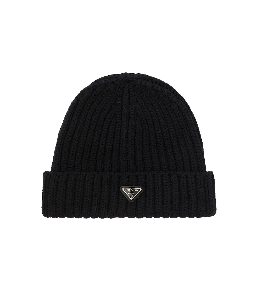 Prada Logo virgin wool beanie