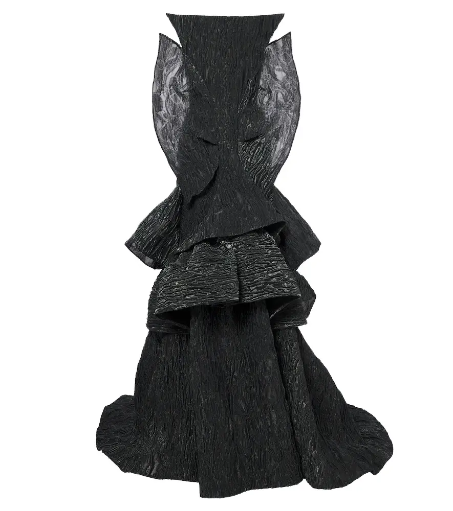 Friesian tiered cloqué bustier gown Friesian tiered cloqué bustier gown