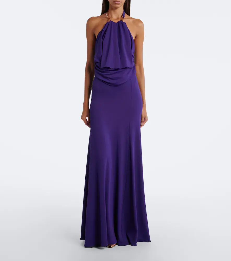 Rabanne x Dinh Van embellished crêpe halterneck gown | Thumbnail 5 Rabanne x Dinh Van embellished crêpe halterneck gown | Thumbnail 5