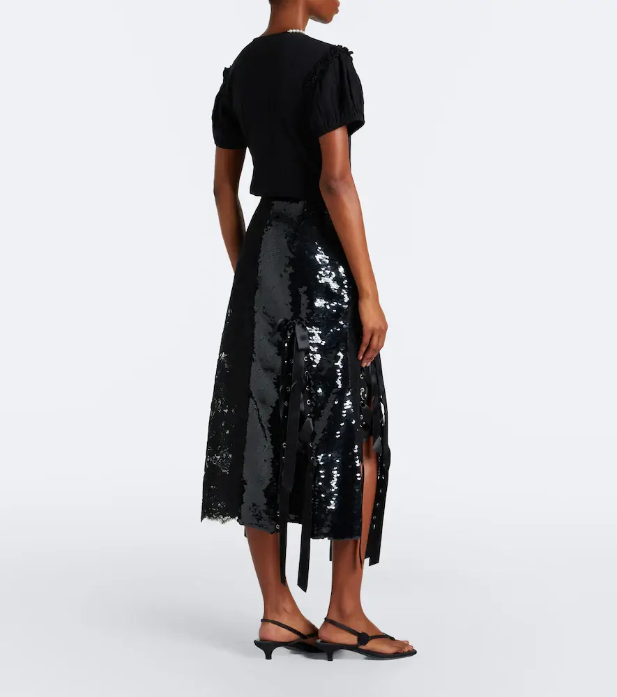 Simone Rocha Patchwork sequined lace midi skirt | Thumbnail 2 Simone Rocha Patchwork sequined lace midi skirt | Thumbnail 2