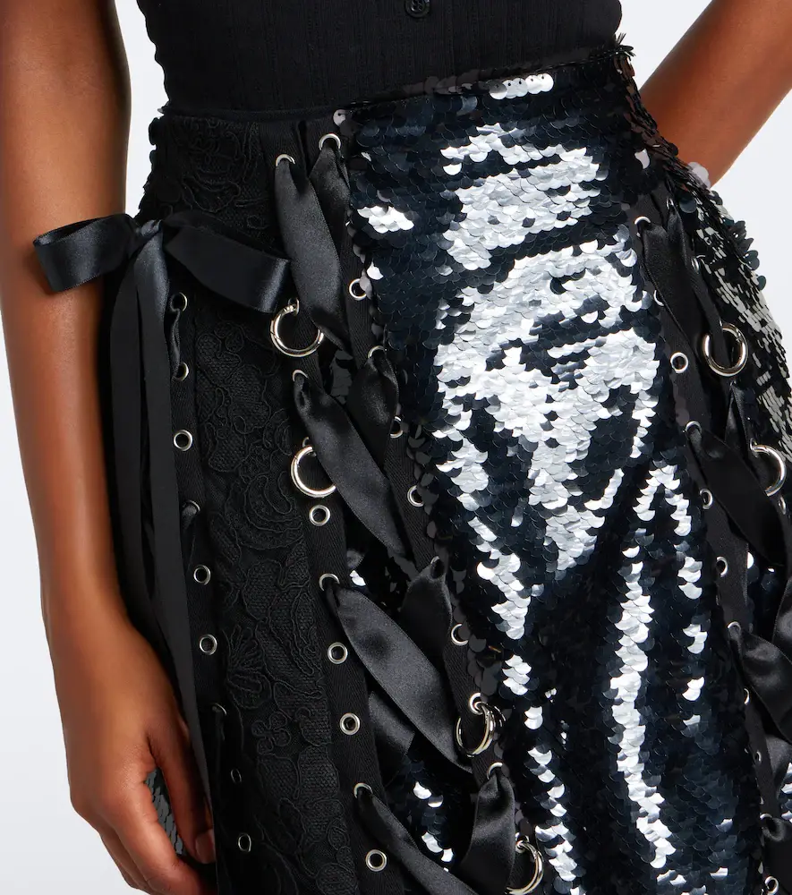 Simone Rocha Patchwork sequined lace midi skirt | Thumbnail 4 Simone Rocha Patchwork sequined lace midi skirt | Thumbnail 4