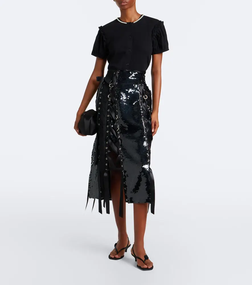 Simone Rocha Patchwork sequined lace midi skirt | Thumbnail 6 Simone Rocha Patchwork sequined lace midi skirt | Thumbnail 6