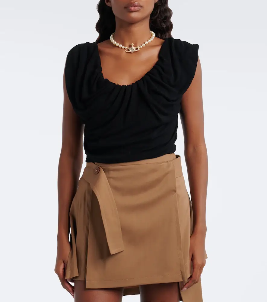 Vivienne Westwood Ginnie Orb draped jersey top | Thumbnail 4 Vivienne Westwood Ginnie Orb draped jersey top | Thumbnail 4