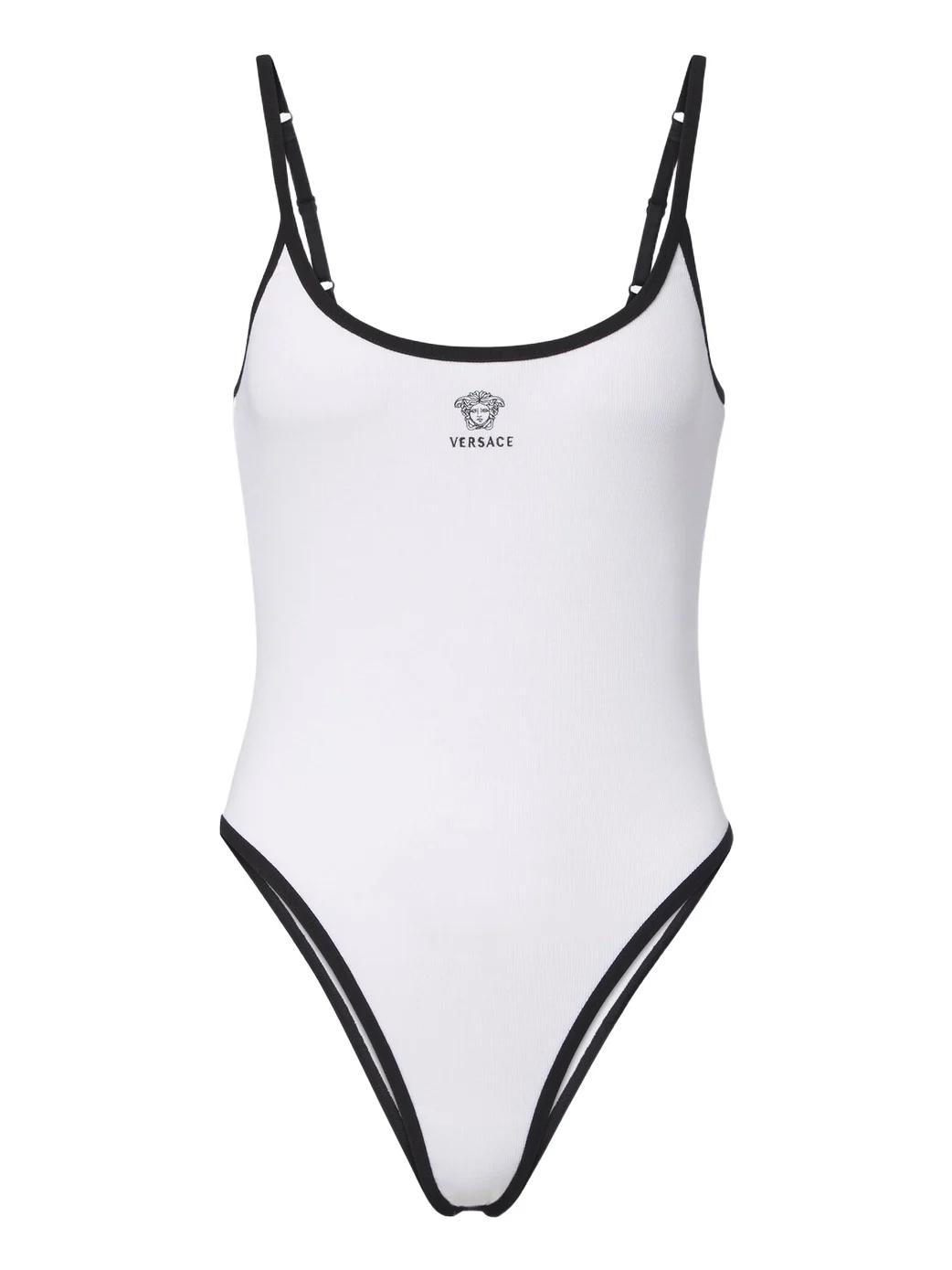 Versace La Medusa ribbed-knit cotton-blend bodysuit