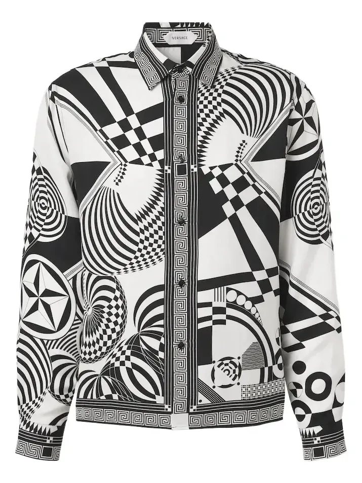 Versace Printed silk twill shirt