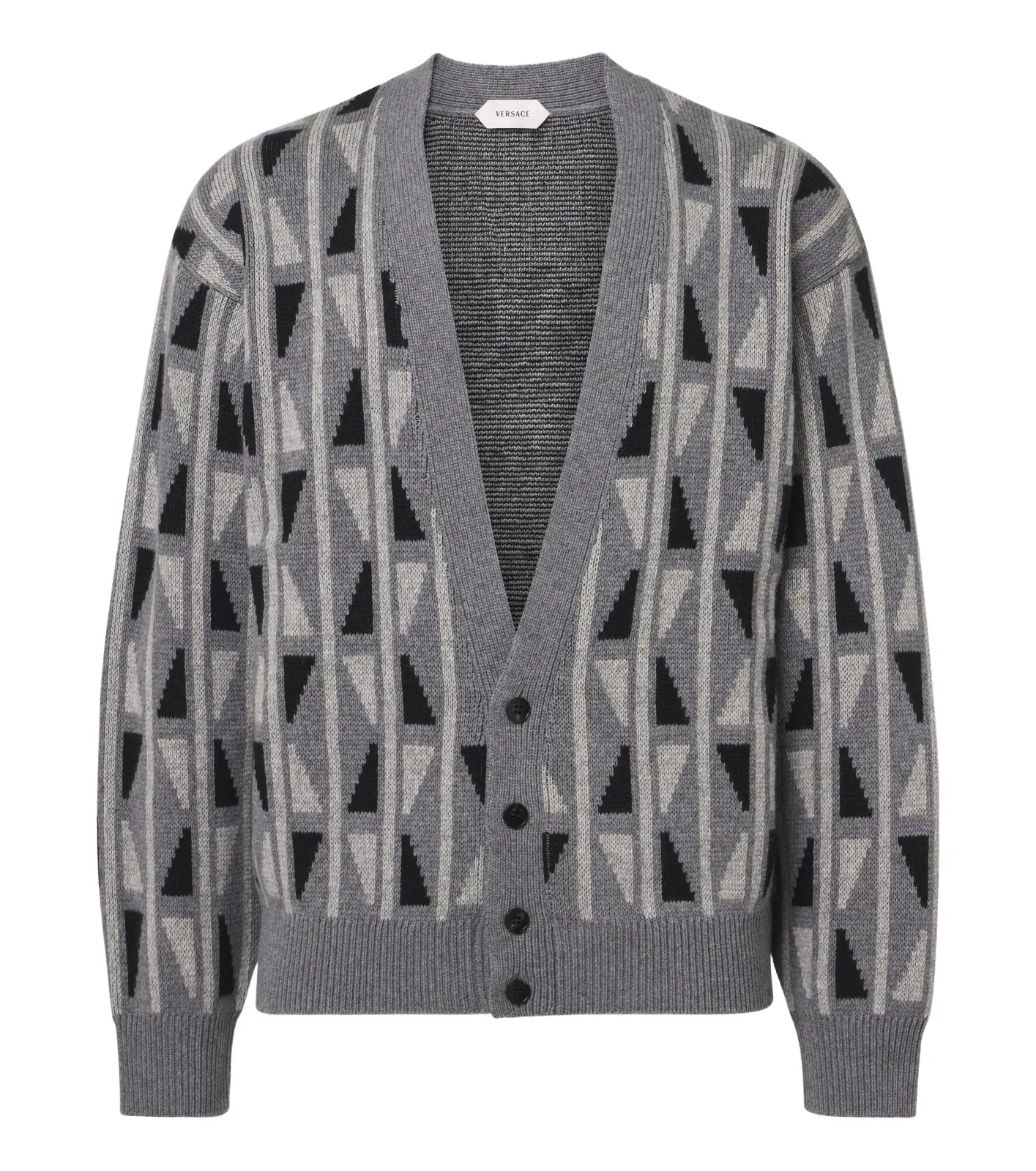 Jacquard wool and cashmere cardigan Jacquard wool and cashmere cardigan