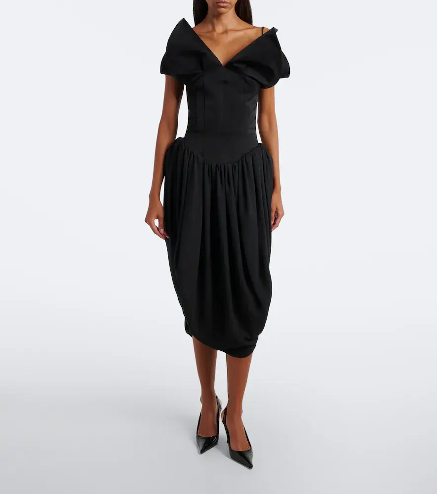 Magda Butrym Draped cotton and silk corset dress | Thumbnail 2 Magda Butrym Draped cotton and silk corset dress | Thumbnail 2